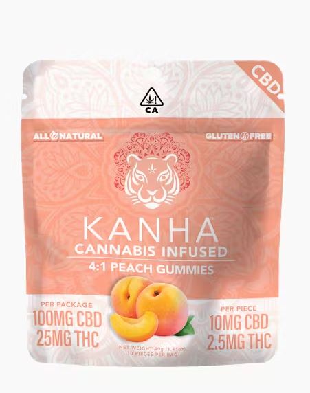 Photograph of product: PEACH | 4:1 | GUJMIES | 100MG