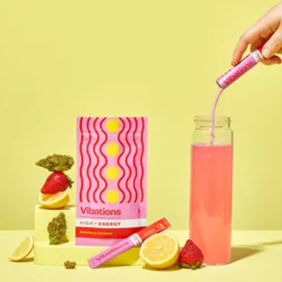 Photograph of product: Beverage - Vibations - Strawberry Lemonade Drink Mix - 100mg (10pk)