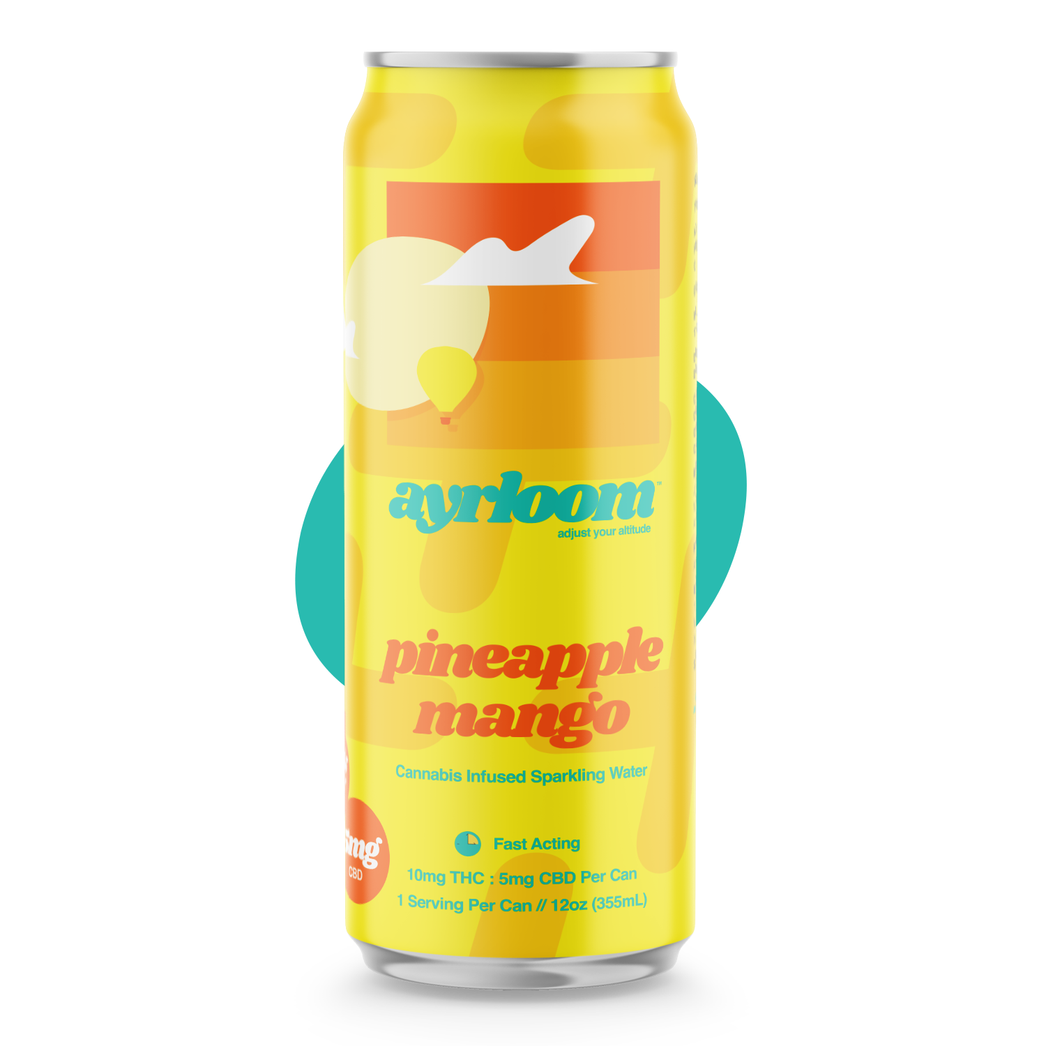 Photograph of product: Ayrloom UP | Pineapple Mango 2:1 TH-oui:CBD 4pk | Beverage | 10mg