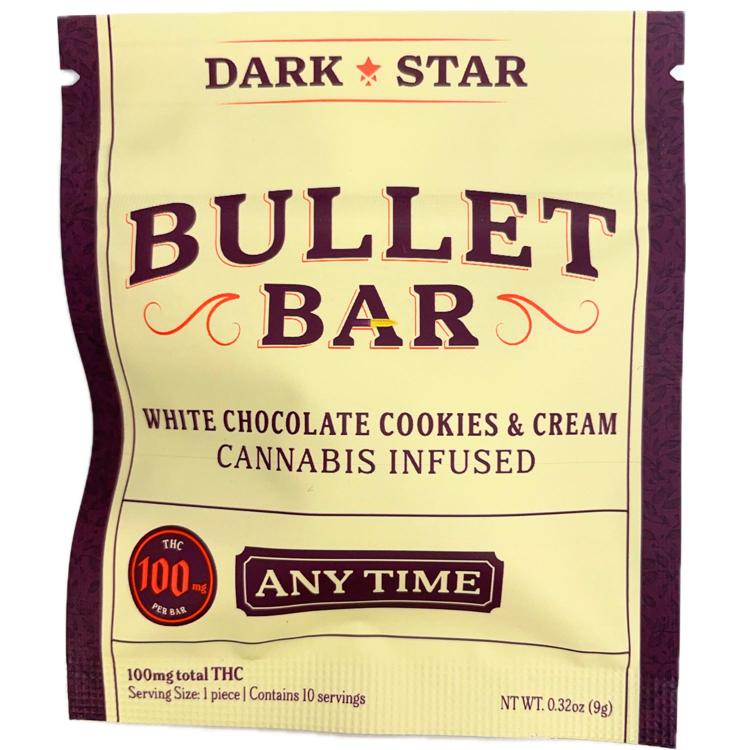 Photograph of product: "Anytime" White Chocolate Cookies & Cream Bullet Bar | 100mg