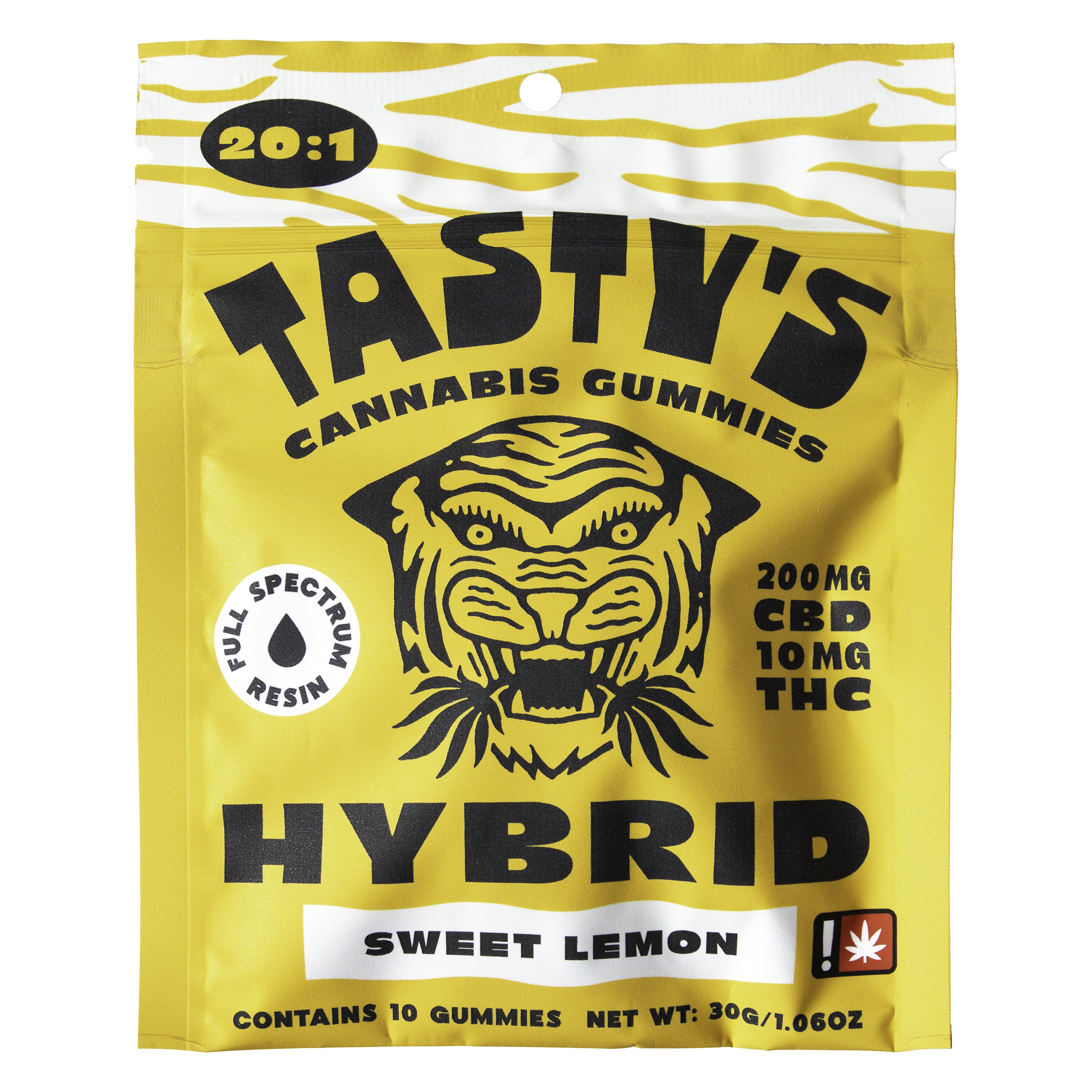 Photograph of product: Gummies - Hybrid - TH-oui:10mg CBD:200mg - 10pk - Sweet Lemon