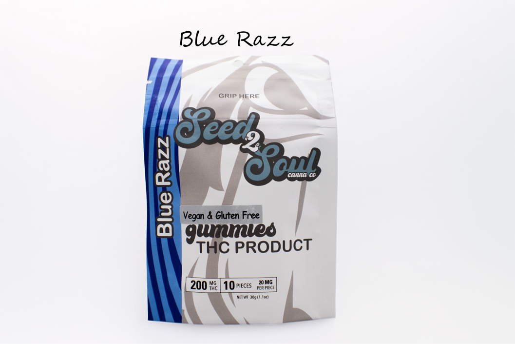 Photograph of product: Seed2Soul | Blue Razz | Gummies  200mg (10pk)