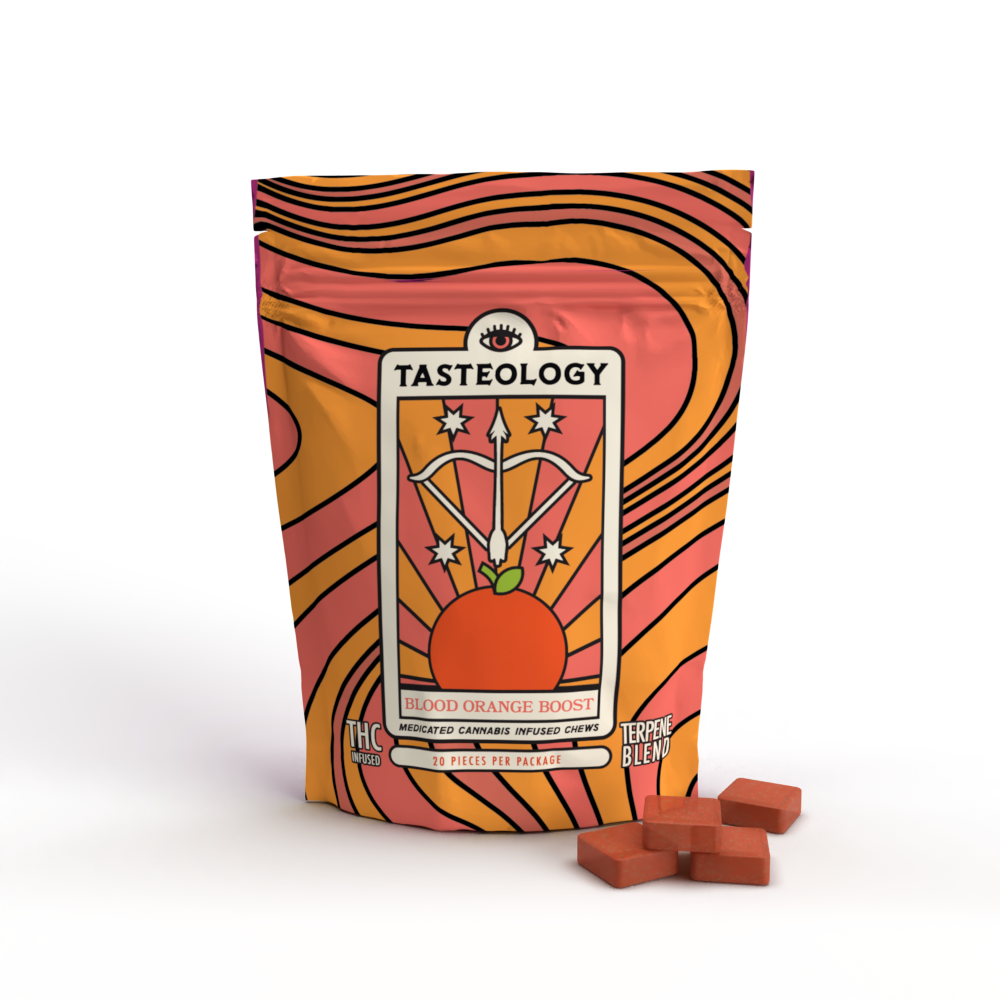 Photograph of product: Tasteology | Blood Orange Boost Chews | 100mg