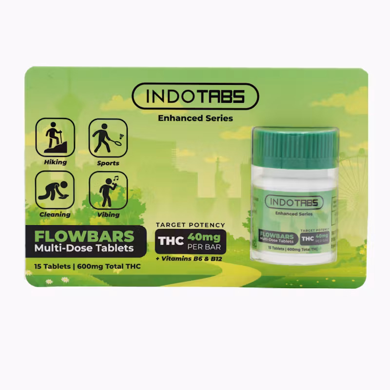 Photograph of product: IndoTabs - Flowbars - 15pk 600mg