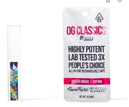 Photograph of product: Green Crack Classics - Dispo-1g