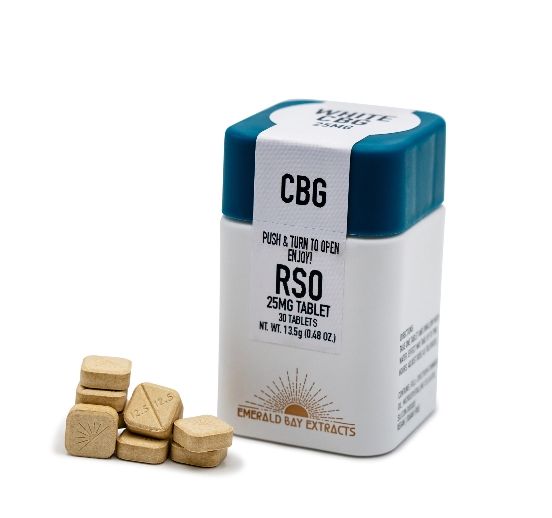 Photograph of product: Emerald Bay - 25mg Tablets - CBG - White CBG - 1000mg Package - 