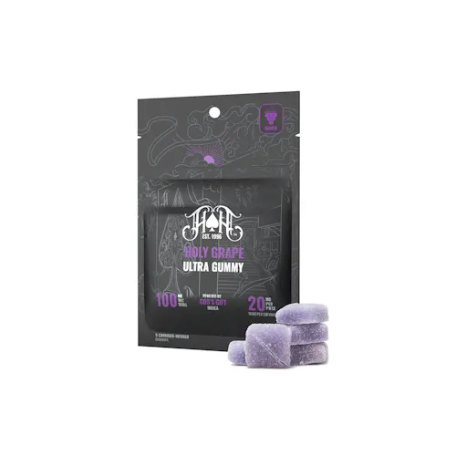 Photograph of product: Heavy Hitters - Holy Grape - 20mg 5pk Gummies