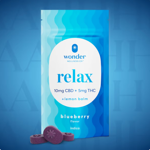 Photograph of product: Wonder | Relax: Blueberry 2:1 CBD:TH-oui - 20pk | Edible