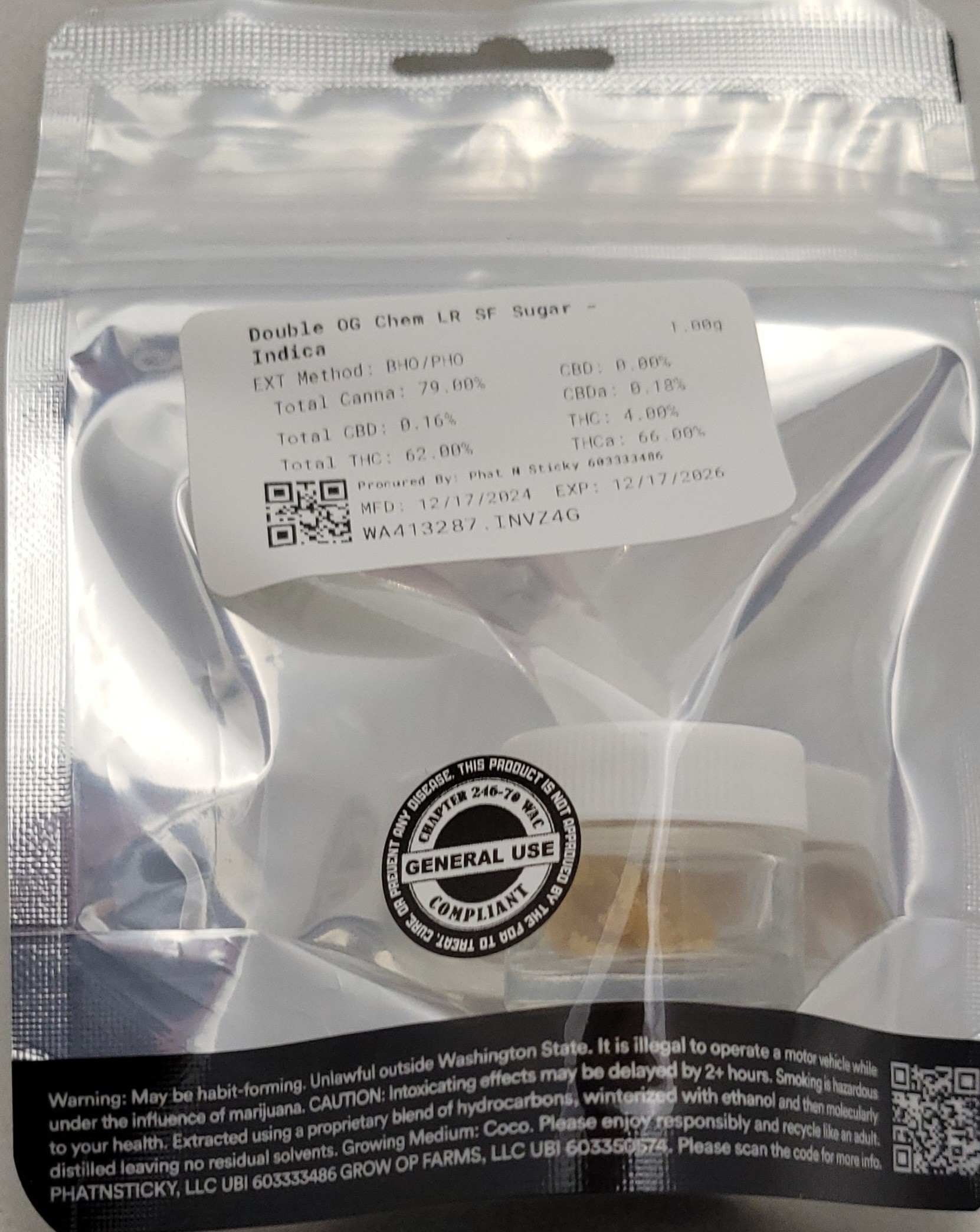 Photograph of product: Double OG Chem | 1g