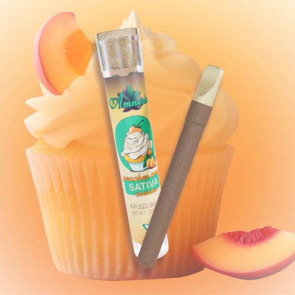 Photograph of product: Amnesia | Peaches & Cream | 1.3g Infused Blunt