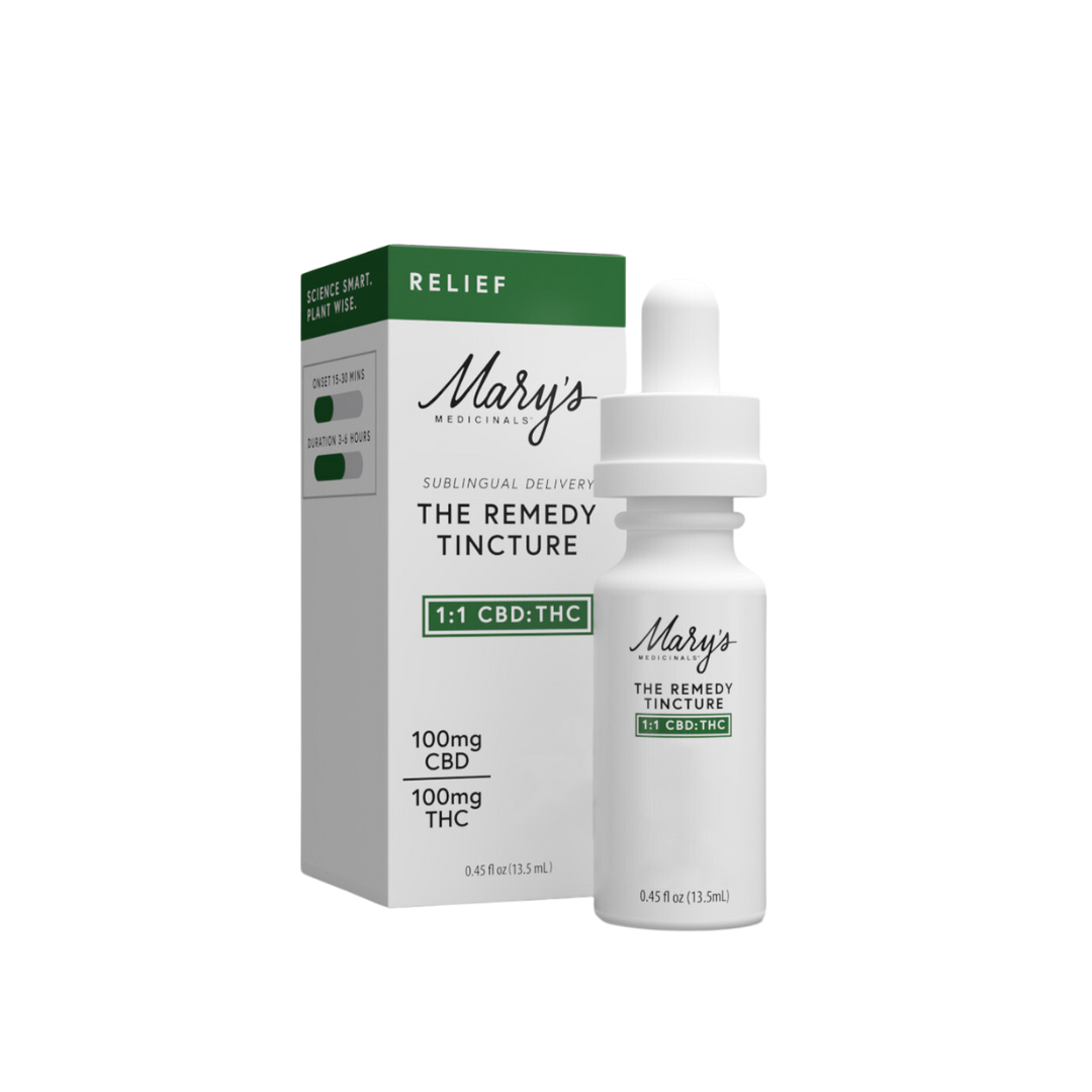 Photograph of product: Mary's Medicinals | Remedy Relief Tincture 1:1 TH-oui:CBD | 200mg
