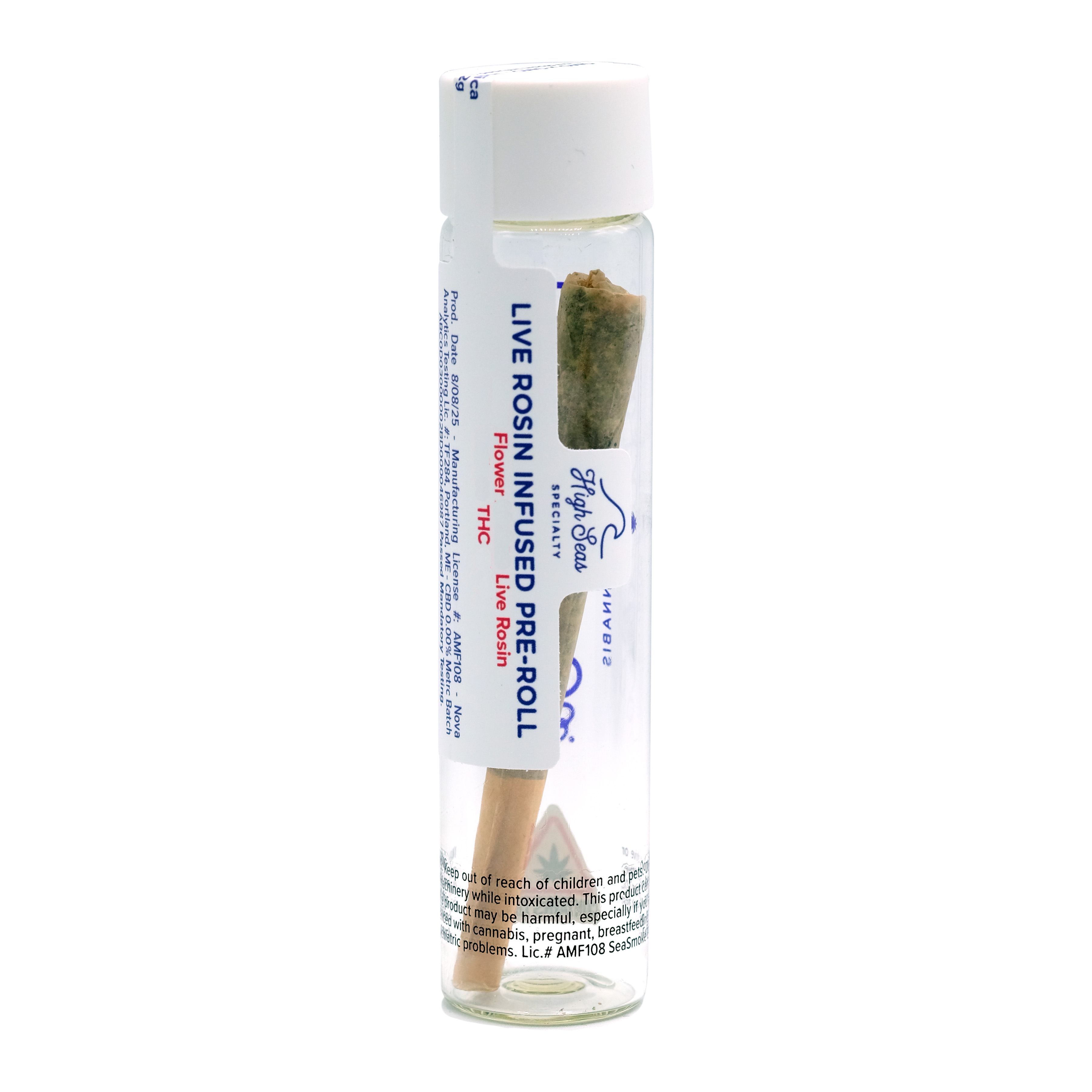 Photograph of product: SWC - High Seas - GMO - Live Rosin Infused Pre-roll (GMO) - 1.2g