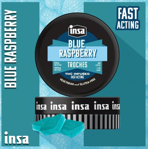 Photograph of product: Blue Raspberry RSO Troche | 20mg/20pk (400mg)