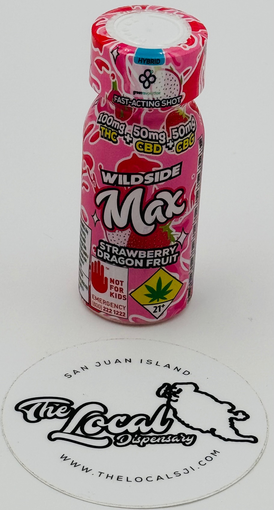 Photograph of product: Wildside Shot - Strawberry Dragon Fruit 2:1:1 TH-oui|CBD|CBG