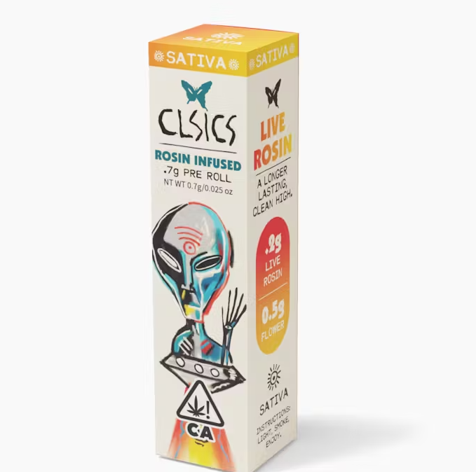Photograph of product: CLSICS Rosin Infused 0.7g Blue Crack Preroll