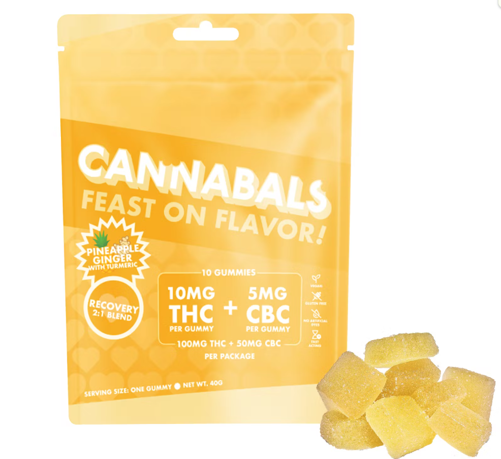 Photograph of product: Pineapple Ginger Recovery 2:1 | 100mg 10pk Gummies