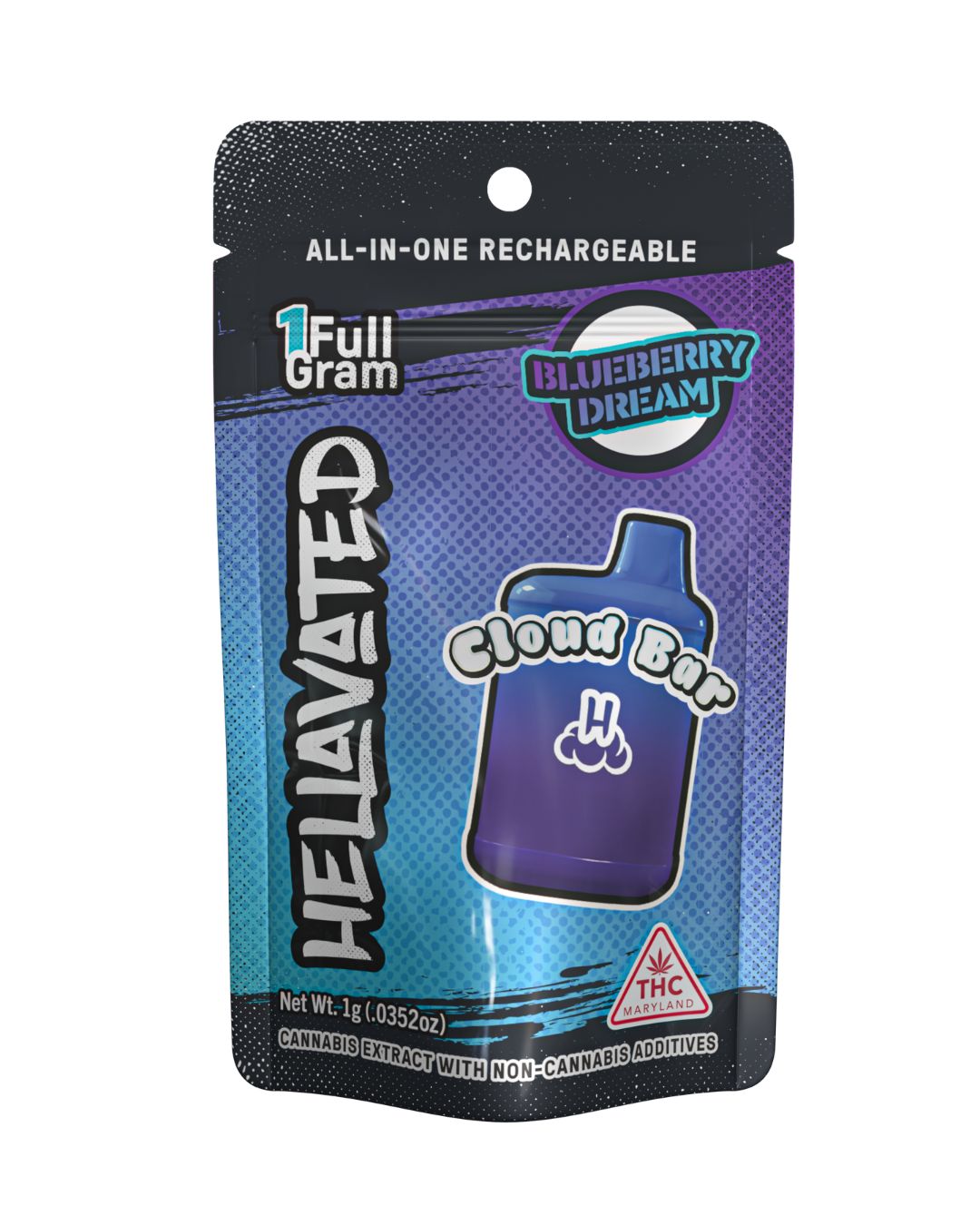 Photograph of product: Hellavated Blueberry Dream Cloud Bar Disposable