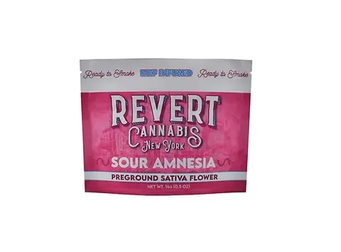 Photograph of product: Revert Oui'd | Sour Amnesia Infused Ground Flower 14g | Oui'd
