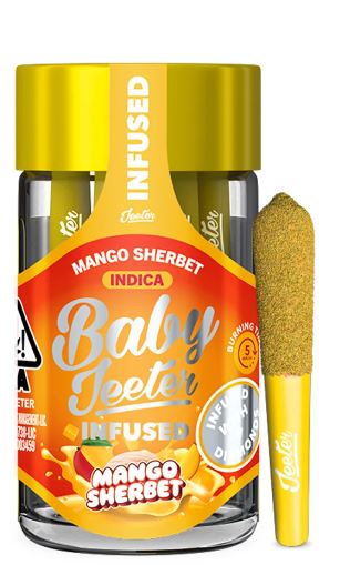 Photograph of product: 5 PACK - Mango Sherbet 0.5g Oil + Kief + Terp Infused Prerolls (2.5g)