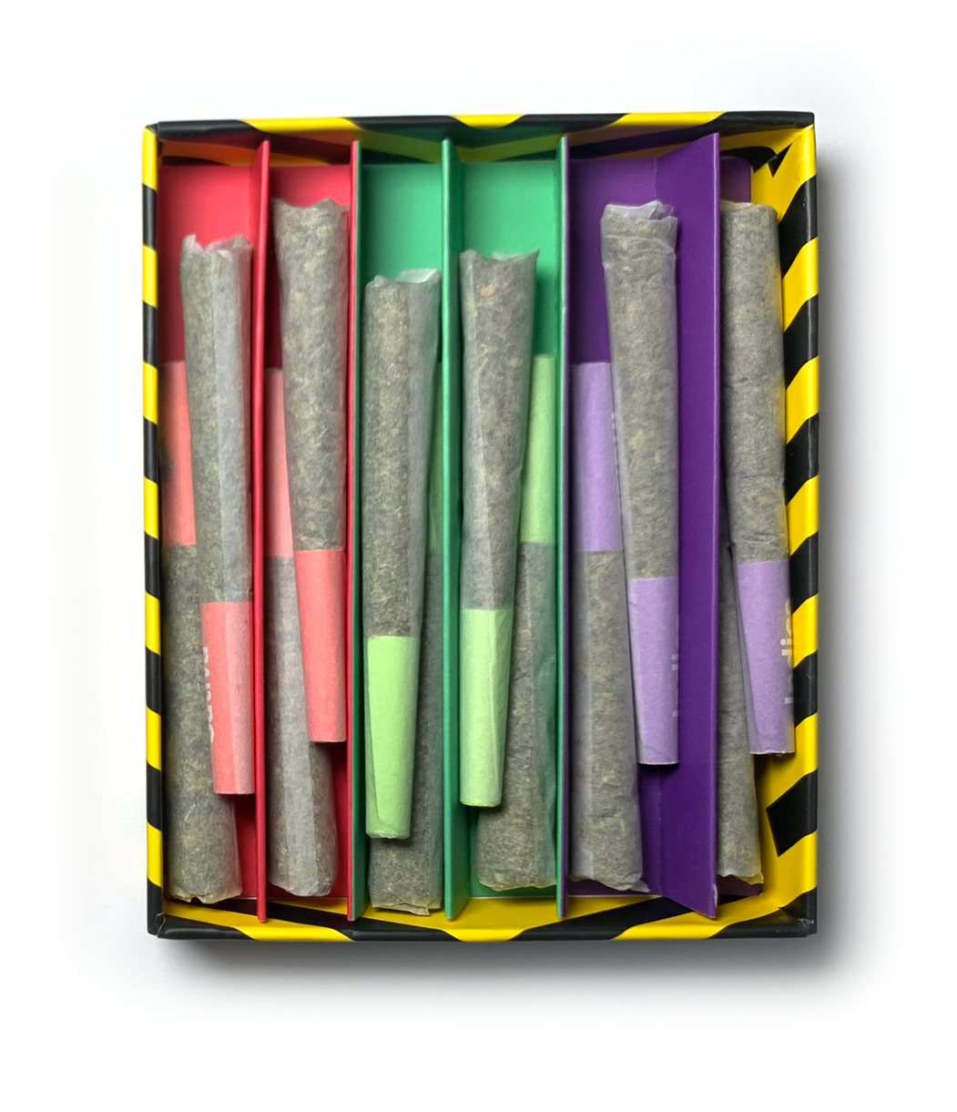Photograph of product: Killa Beez | 3 Strain Killa Pack | Pre-Rolls 12pk | 6g