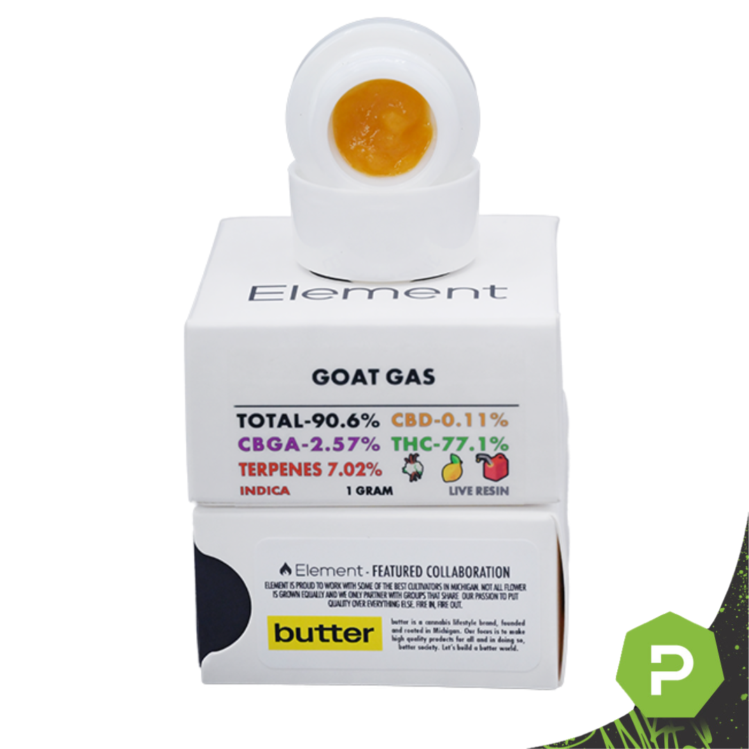 Photograph of product: Element Live Resin | Goat Gas