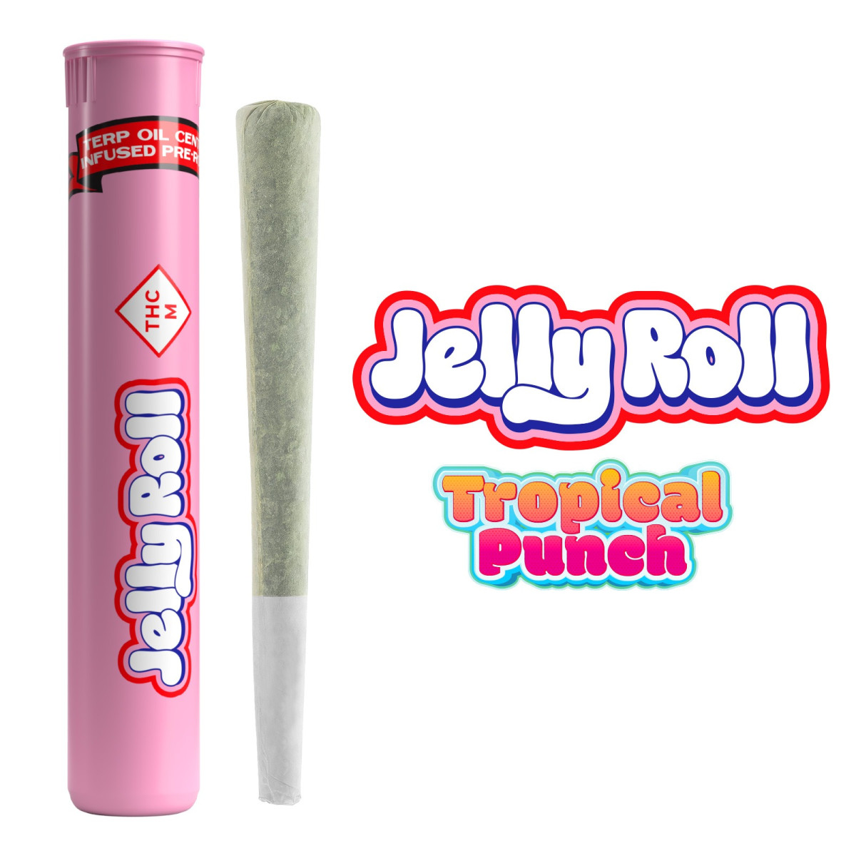 Photograph of product: Jelly Roll | Tropical Punch Infused Pre-Roll | 1.1g