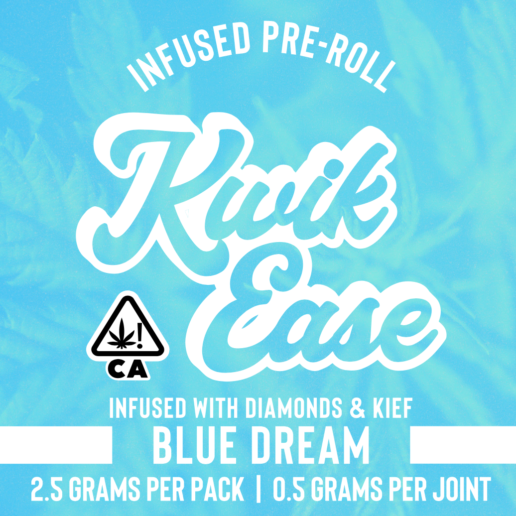 Photograph of product: Kwik Ease | Blue Dream | Diamonds + Kief | 5pk