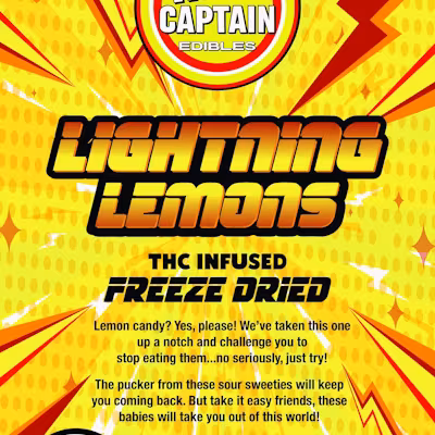 Photograph of product: Hey Captain | Freeze Dried | Lightning Lemons (200mg)