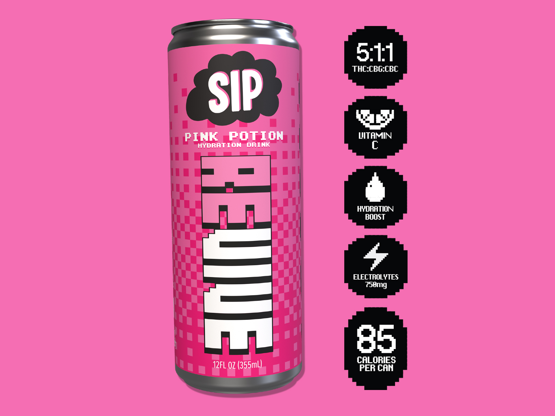 Photograph of product: 5:1:1 TH-oui/CBC/CBG Revive Pink Potion | 5mg