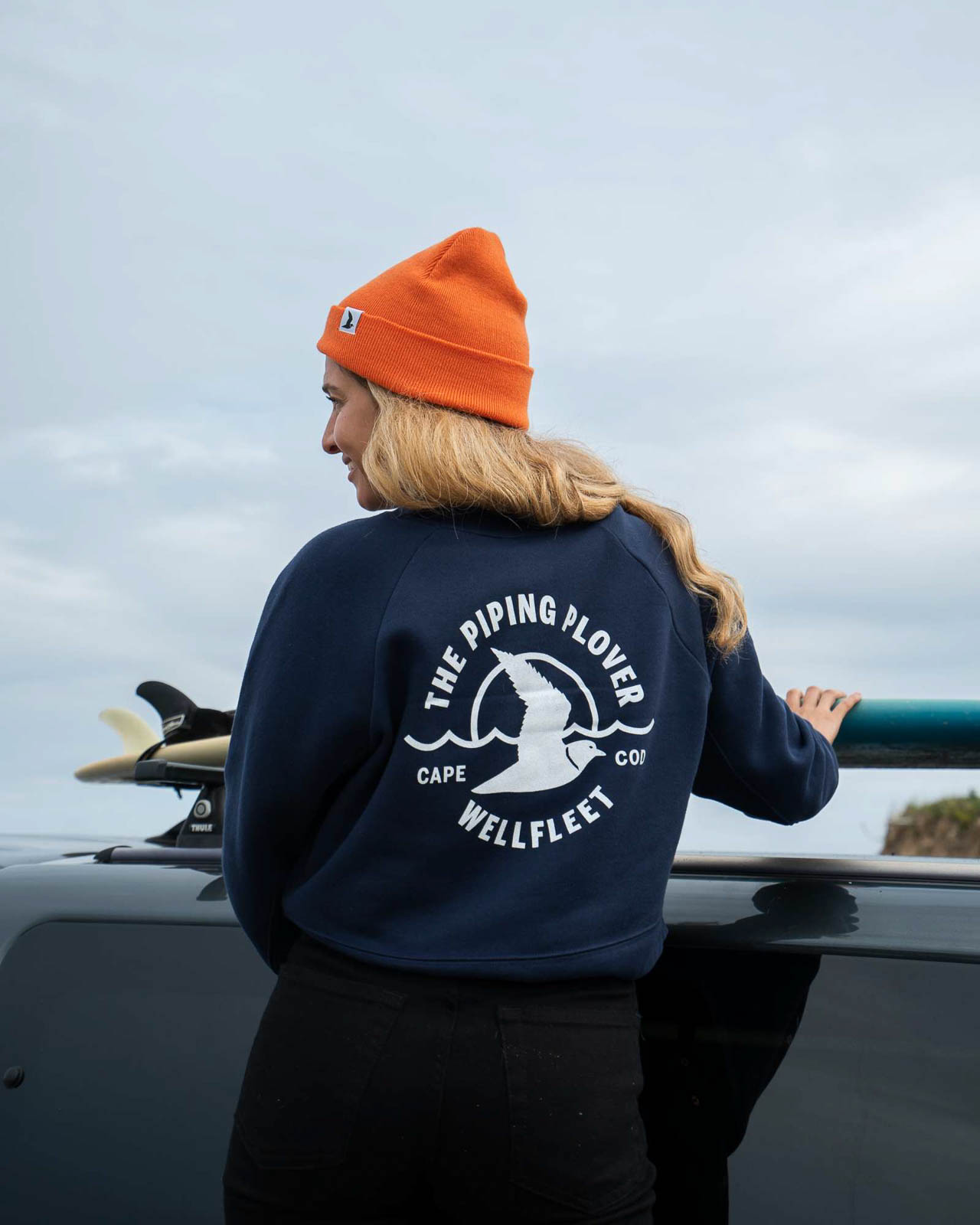 Photograph of product: Cropped Crewneck Sweatshirt (Navy) - S