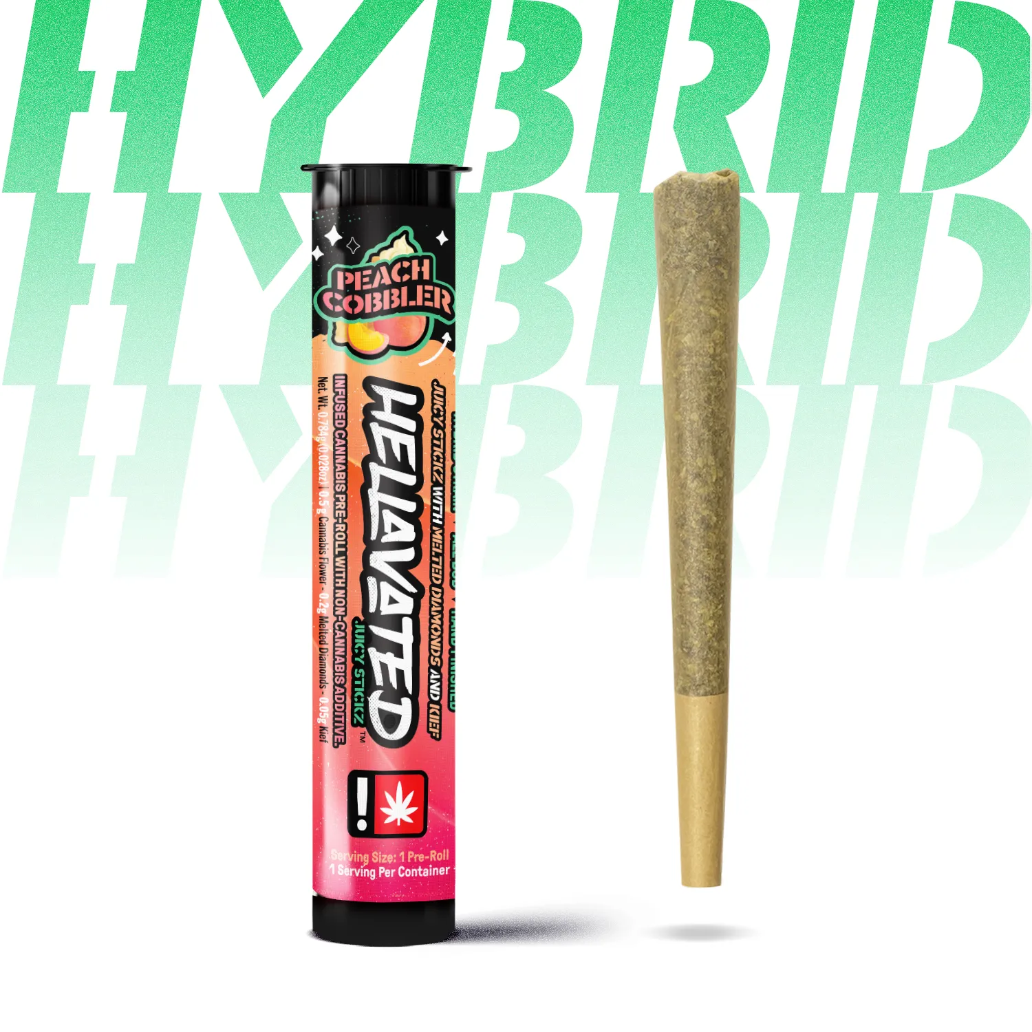 Photograph of product: Hellavated > Infused Pre Roll > Peach Cobbler