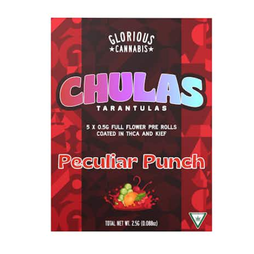 Photograph of product: Glorious Chula 5pk Infused Prerolls Peculiar Punch