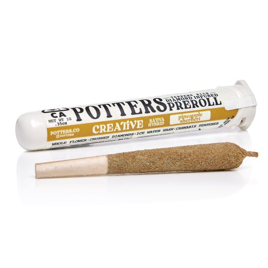 Photograph of product: D. Potters 1g Diamond Infused Pre Roll - Mango Gelato (S-H) - 