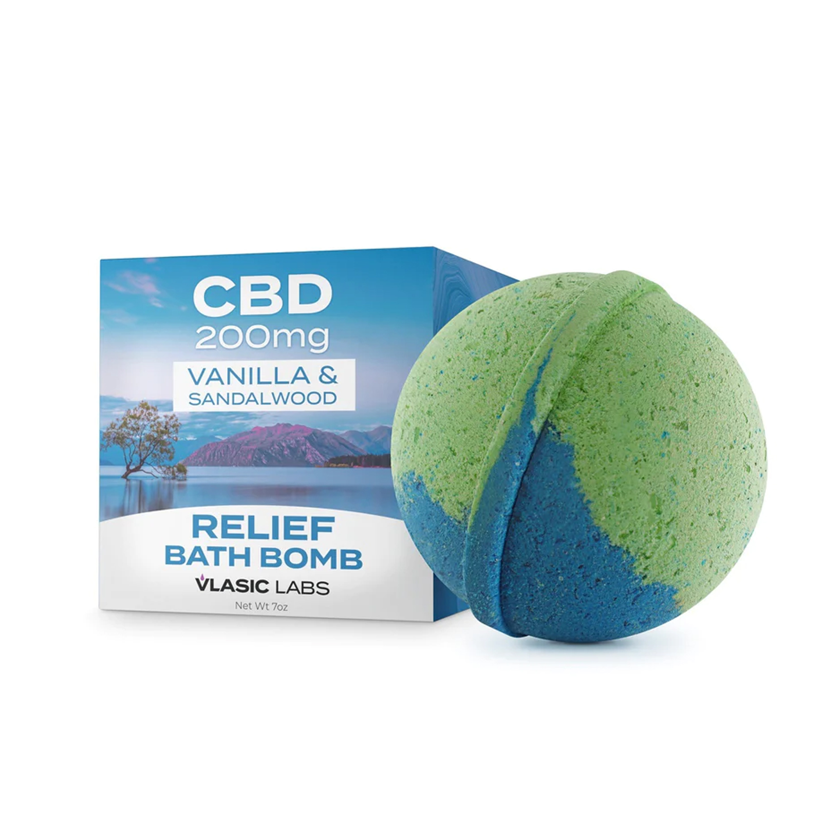 Photograph of product: Vlasic Relief 200mg CBD Bath Bomb - Vanilla & Sandalwood