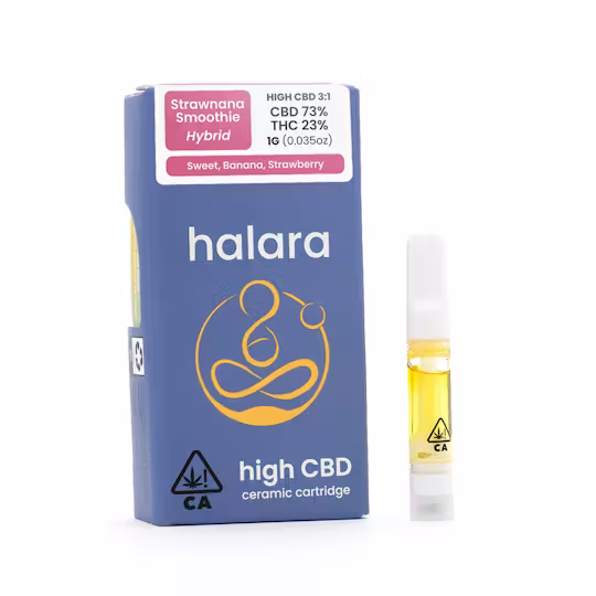 Photograph of product: Halara | Strawnana Smoothie 3:1 | High CBD Cart