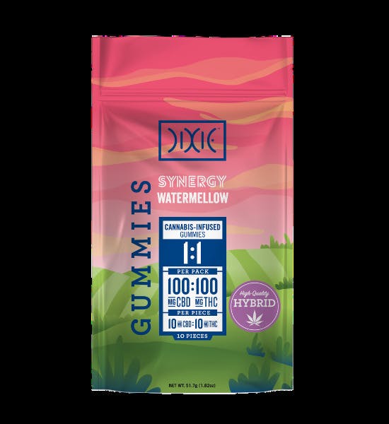Photograph of product: Dixie | 200mg | Gummies 1:1 | Watermellow