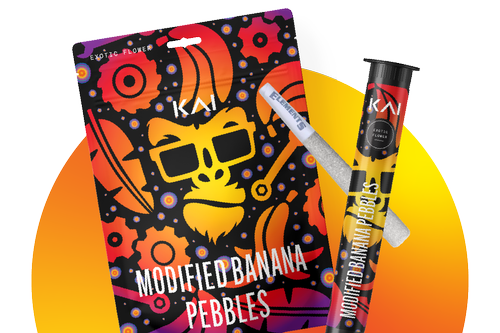 Photograph of product: Kai | Modified Banana Pebbles | 1g Full Flower Pre-roll