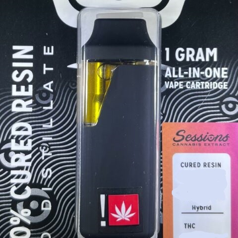 Photograph of product: Disposable Cartridge - 1g Cured Resin Sessions Disposable - Peaches Peaches