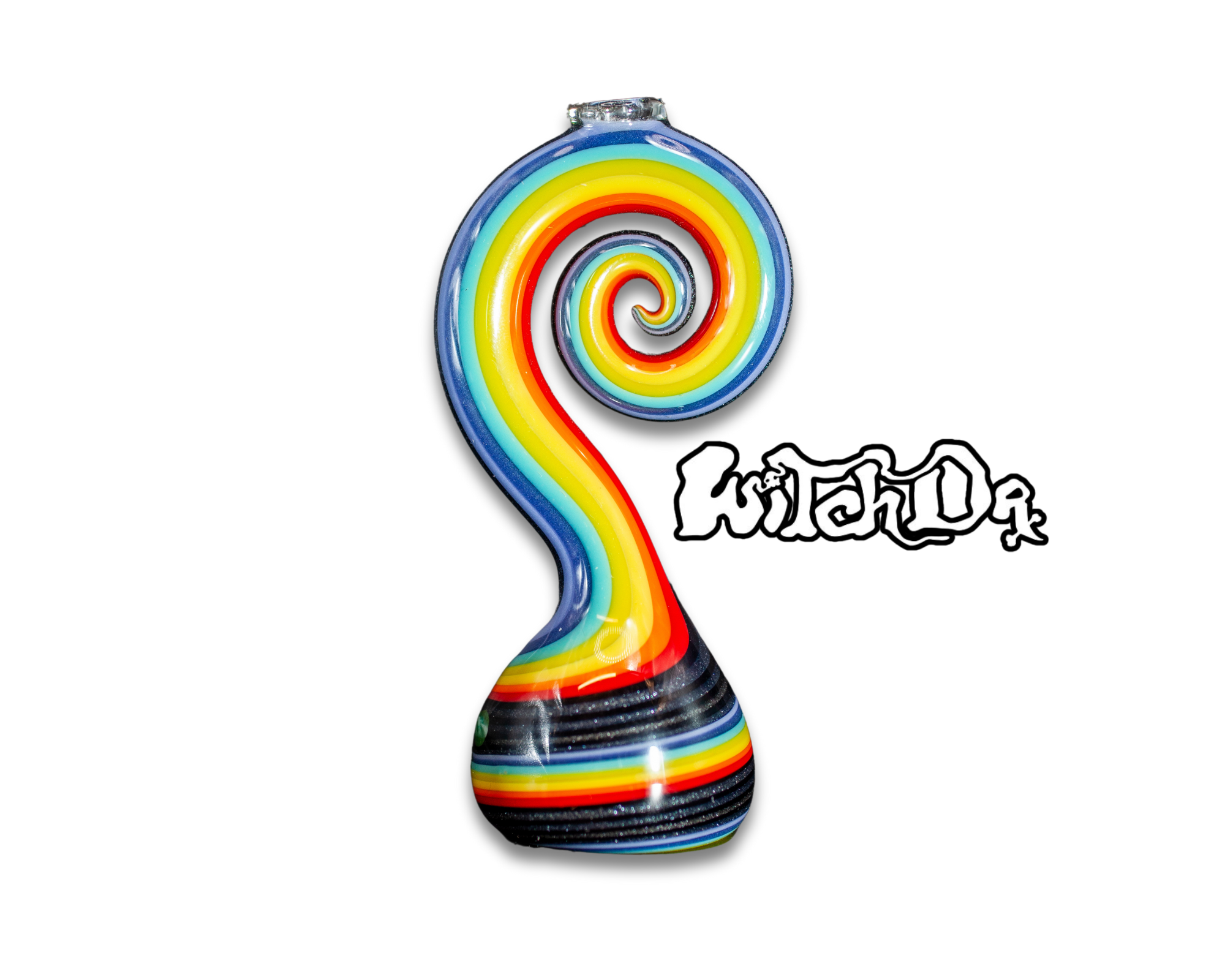 Photograph of product: ACC Witch Doctor Linework Curly Bat Jem Glass