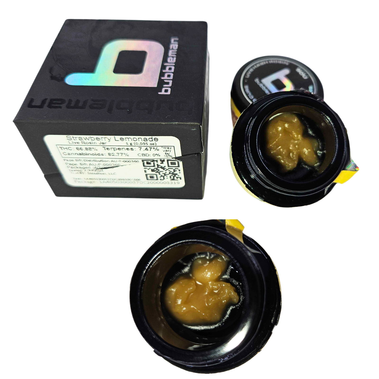 Photograph of product: BUBBLEMAN | Concentrate | Live Rosin | Strawberry Lemonade