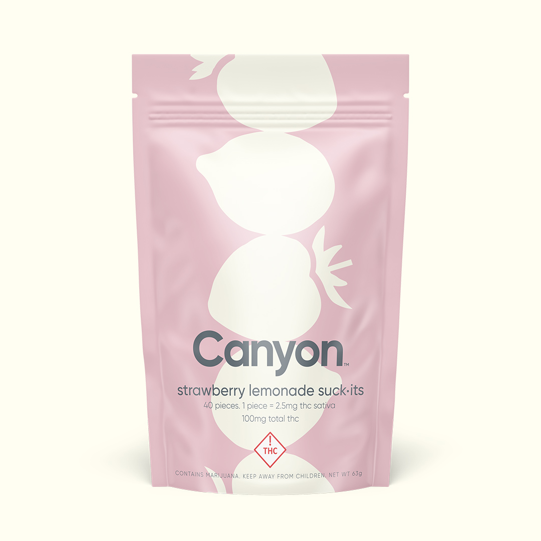 Photograph of product: Canyon - Suck It - Pink Lemonade 1:1:1 (TH-oui:CBD:CBN) (2.5mg/pc)