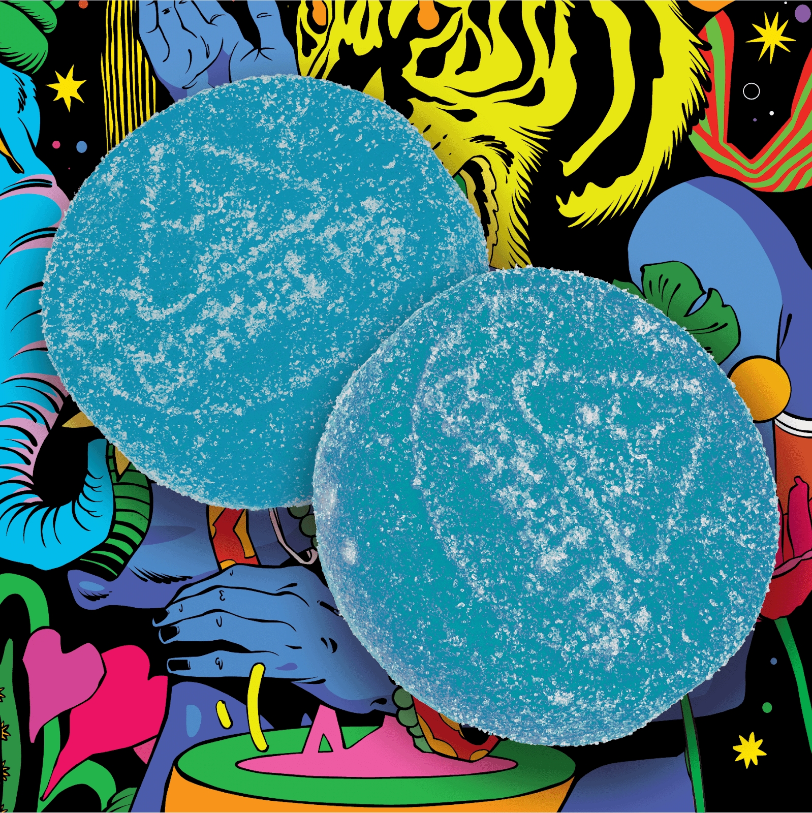 Photograph of product: Blazing Blue Raspberry Gummies 100mg (20Pk) (Distillate)
