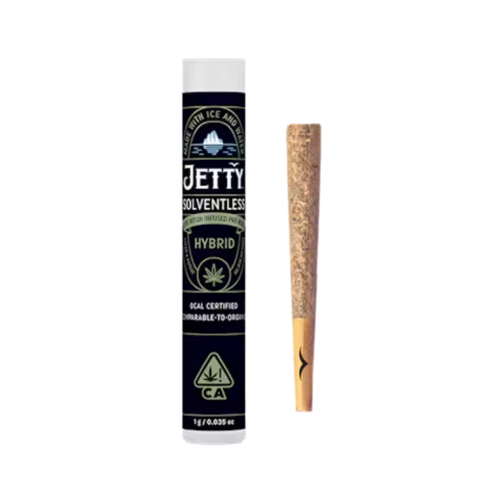 Photograph of product: GRAPE GAS X SOUR DIESEL SOLVENTLESS PREROLL 1G - JETTY EXTRACTS