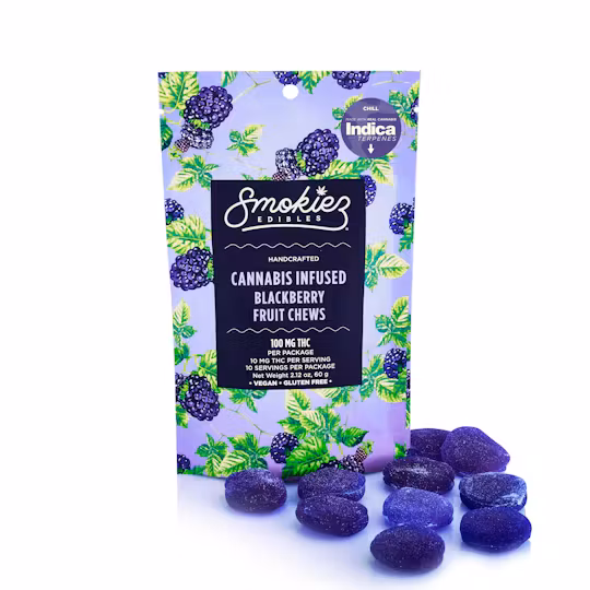 Photograph of product: Smokiez - Blackberry (i) - Fruit Chews - 100mg
