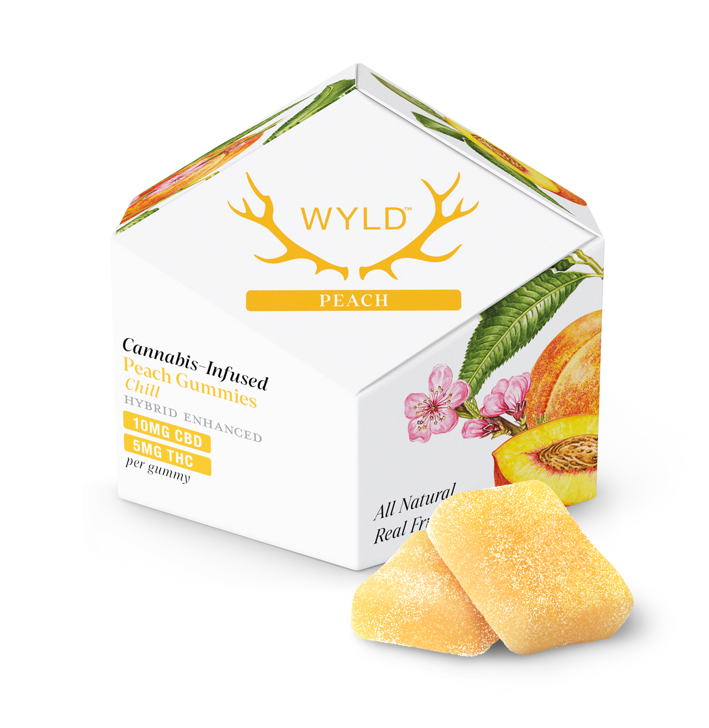 Photograph of Product: WYLD | Peach THC + CBD - Hybrid Enhanced Gummies 10pk, 50mg