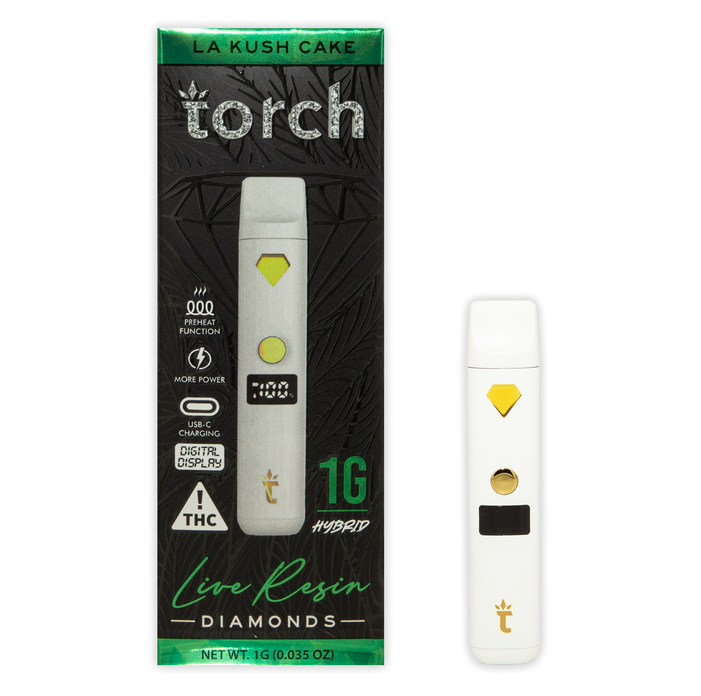 Photograph of product: LA Kush Cake Live Resin Diamonds Disposable 1g