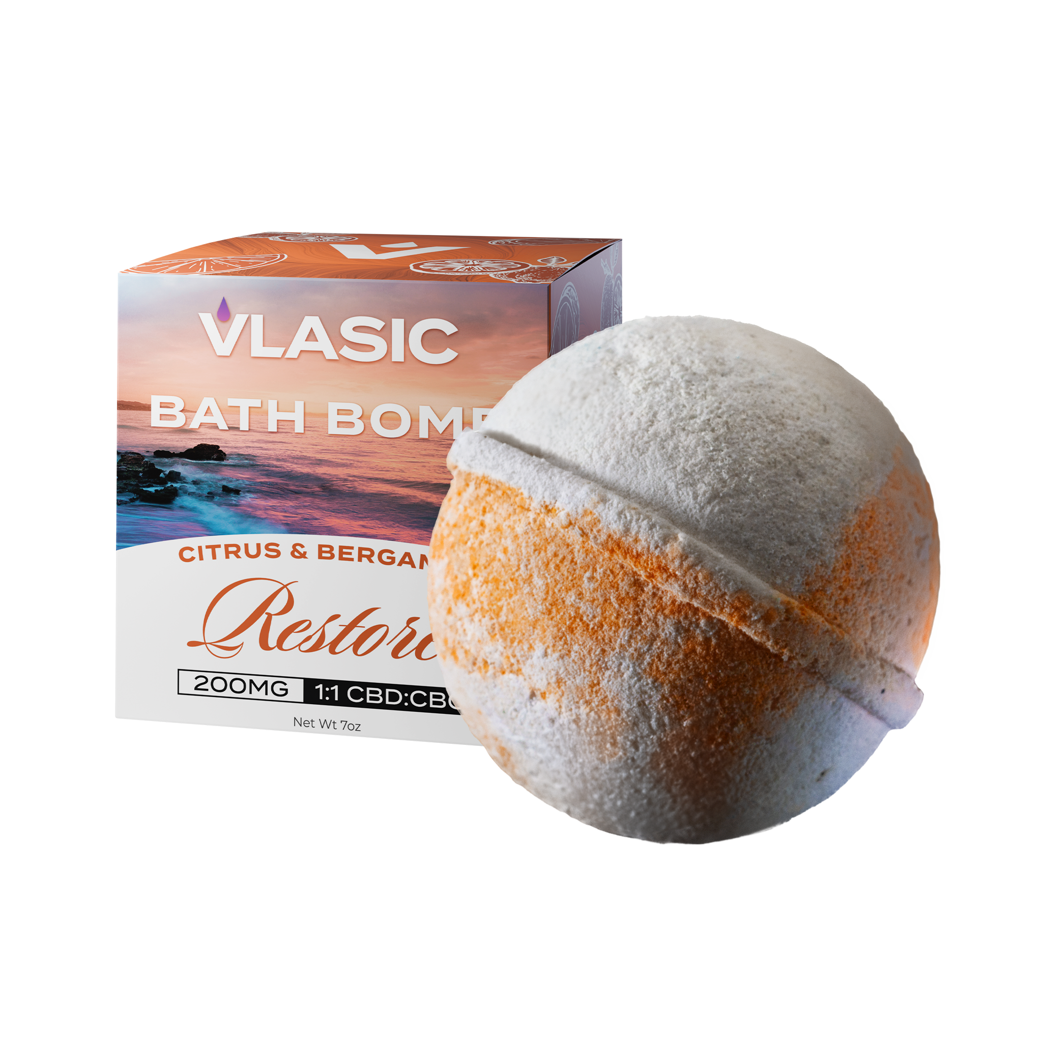 Photograph of product: Vlasic Labs Restore Bath Bomb CBD:CBG