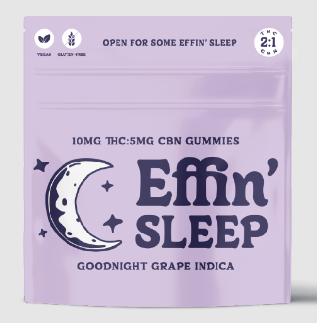 Photograph of product: Effin Sleep - Goodnight Grape - 2:1 TH-oui:CBN Gummies - 100mg