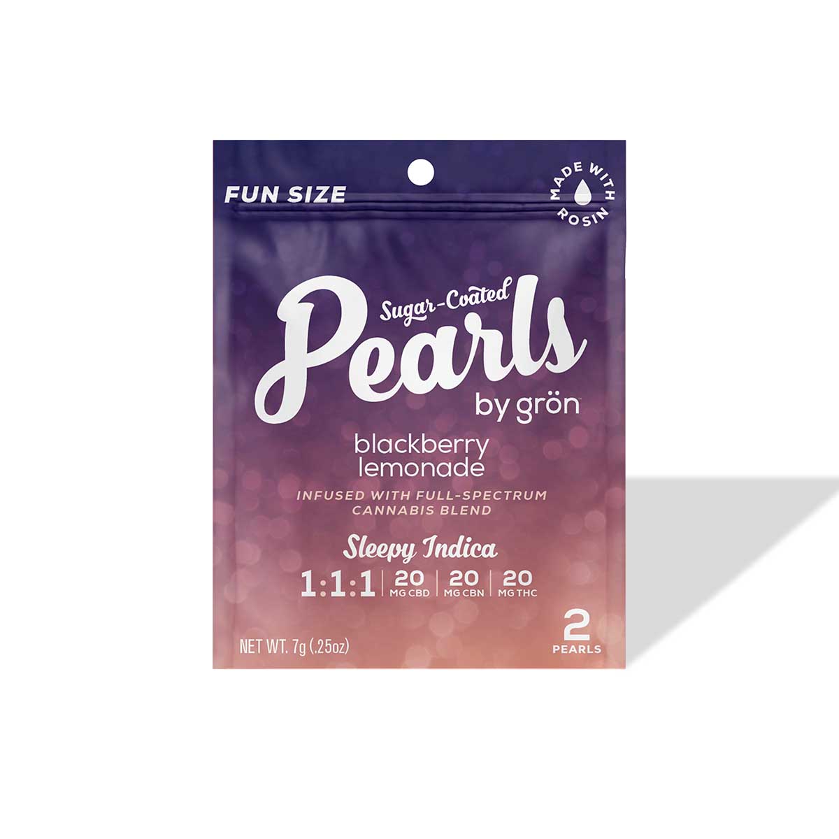 Photograph of product: Gron | Blackberry Lemonade Pearls 1:1:1: CBD:CBN:TH-oui 2pc | 20mg Gummy