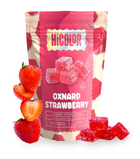 Photograph of product: HiColor | Oxnard Strawberry | 10mg x 10ct Chews